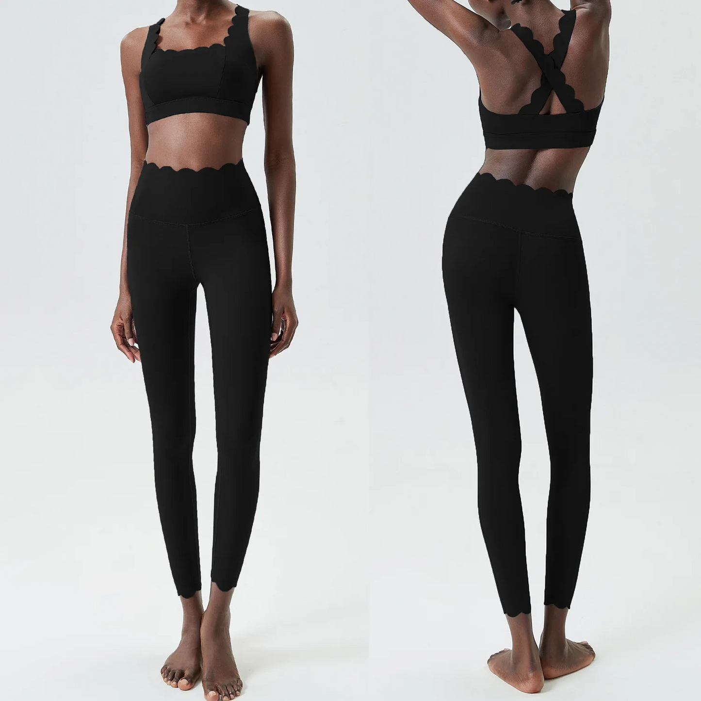 Solid Color Gym Yoga Set – Breathable Two-Piece Yoga Suit with Stretch Slim Fit Design for Ultimate Comfort and Flexibility