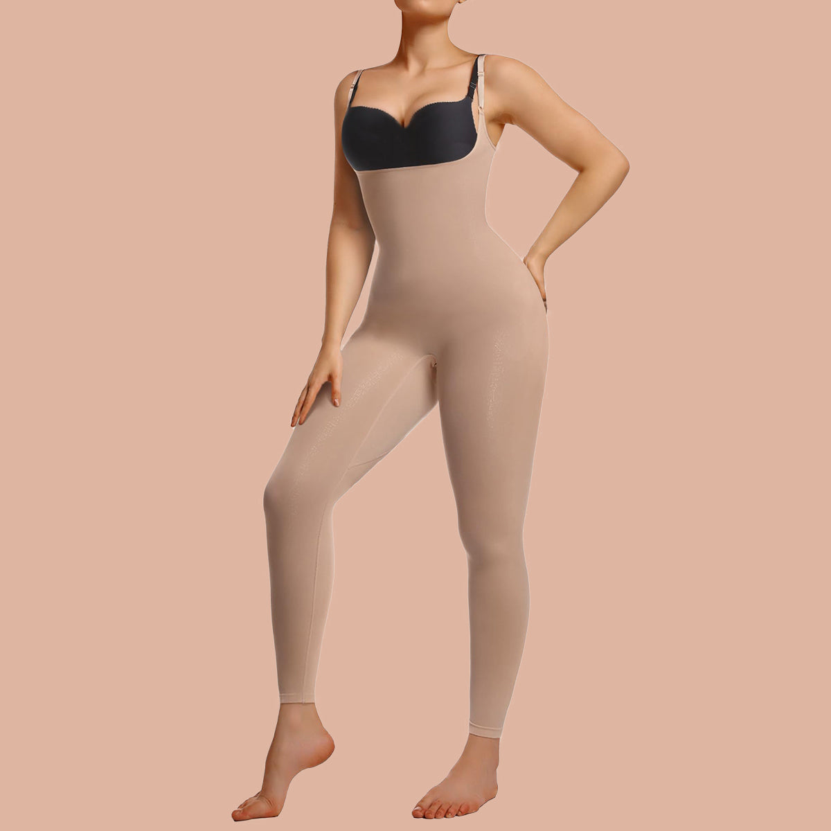 Seamless Bodysuit Open-Chest Design with Tummy Control Full Body Shaper