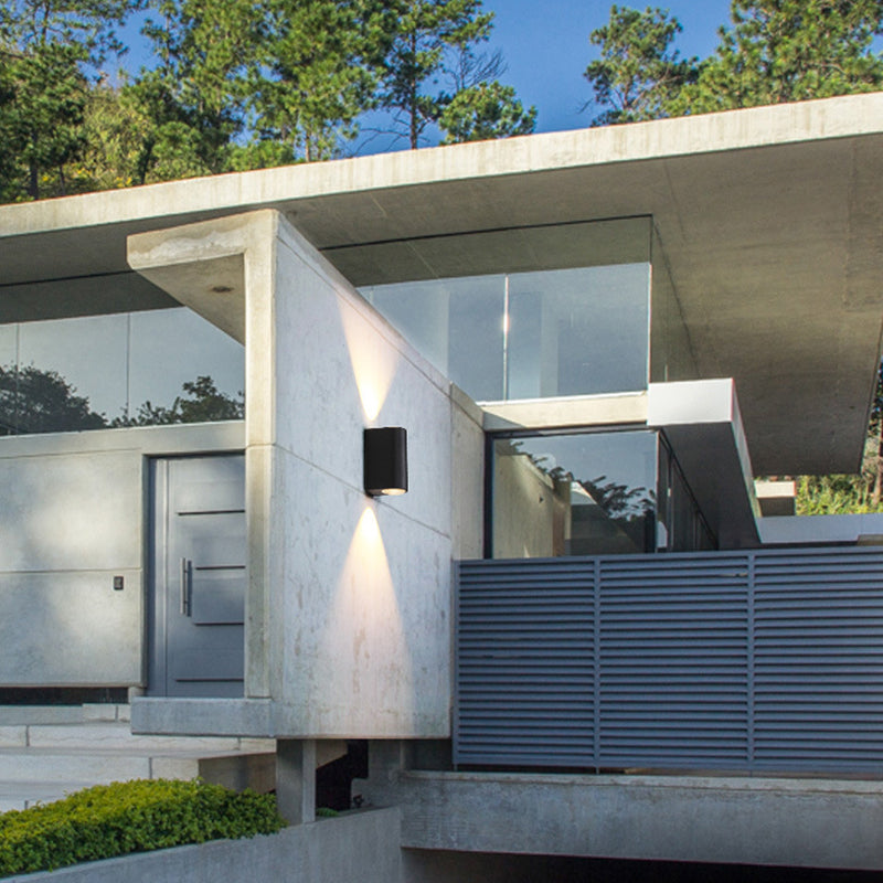 LuxLumina® Outdoor LED Wall Light – Metal & Glass, Rectangular Design