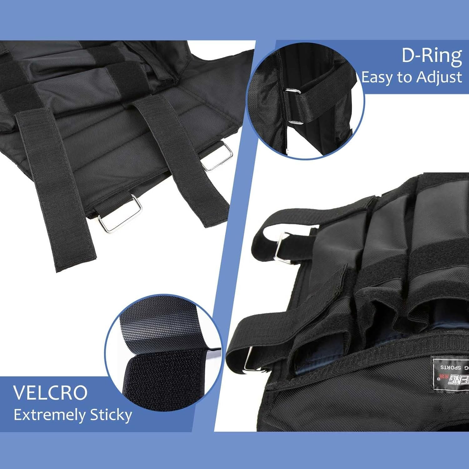 Adjustable Exercise Loading Weight Vest - Up to 65lbs Weighted Vest Adjustable for Exercise