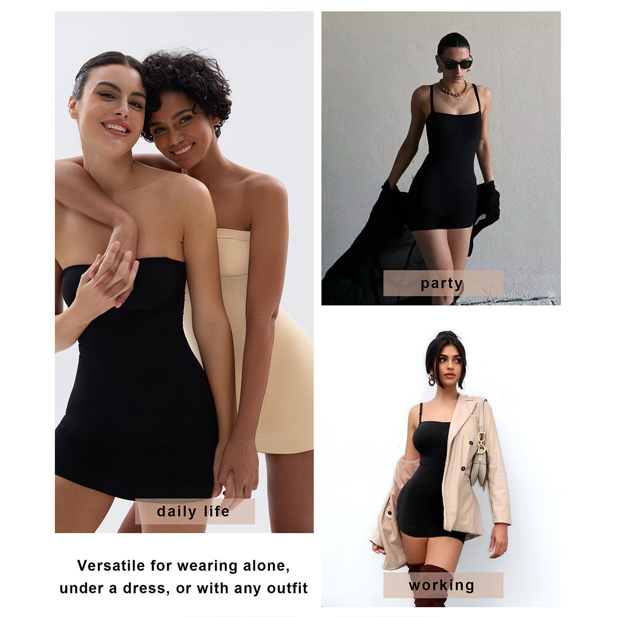 Strapless Shapewear Full Slip Tummy Control Slips Seamless Body Shaper