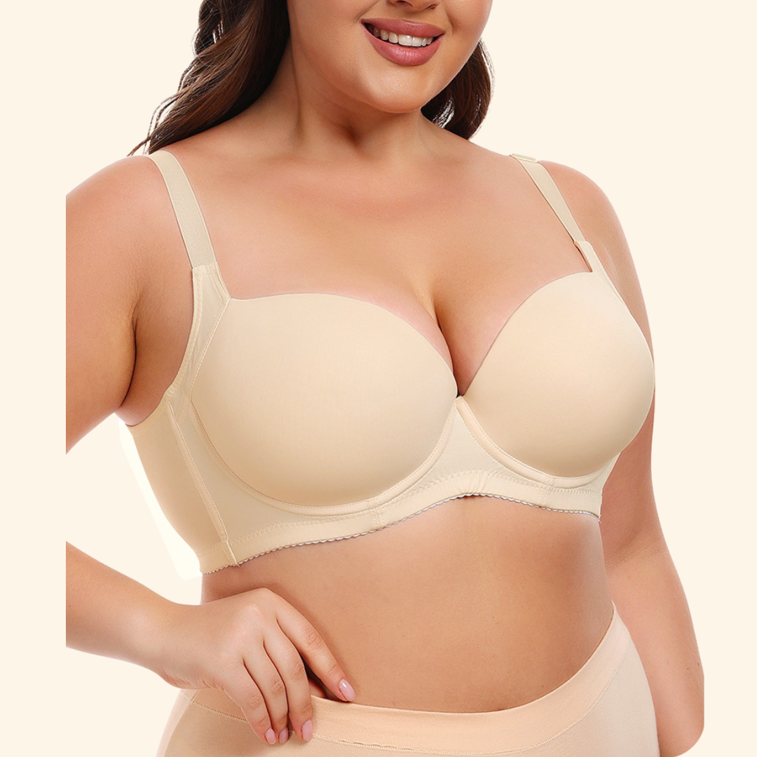 Seamless Smooth Push-Up Shapewear Bra Adjustable & Anti Back and Side Fat