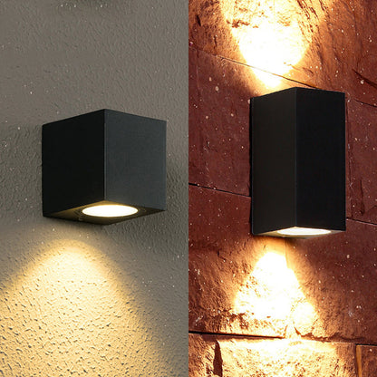 LuxLumina® Outdoor LED Wall Light – Metal & Glass, Rectangular Design