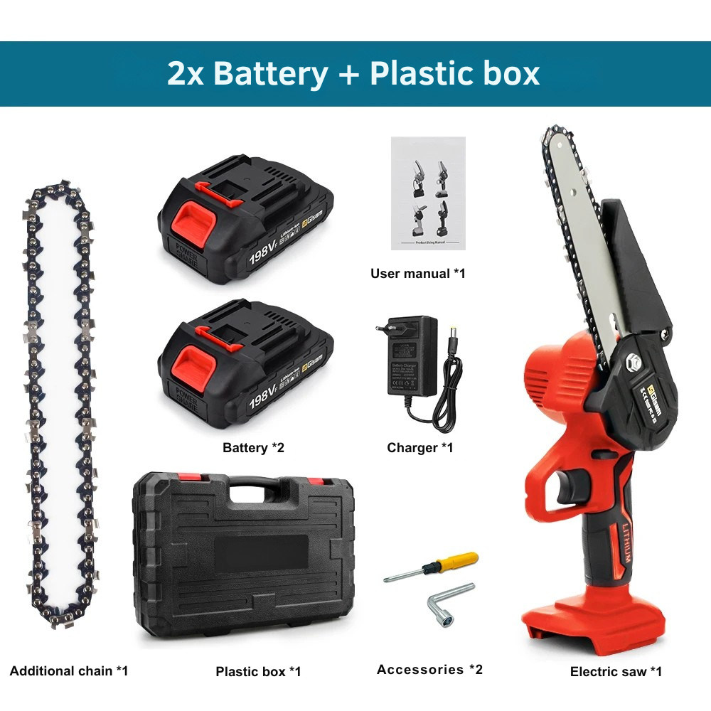 Cordless Mini Chainsaw 6" – 1500W, Compatible Makita 18V