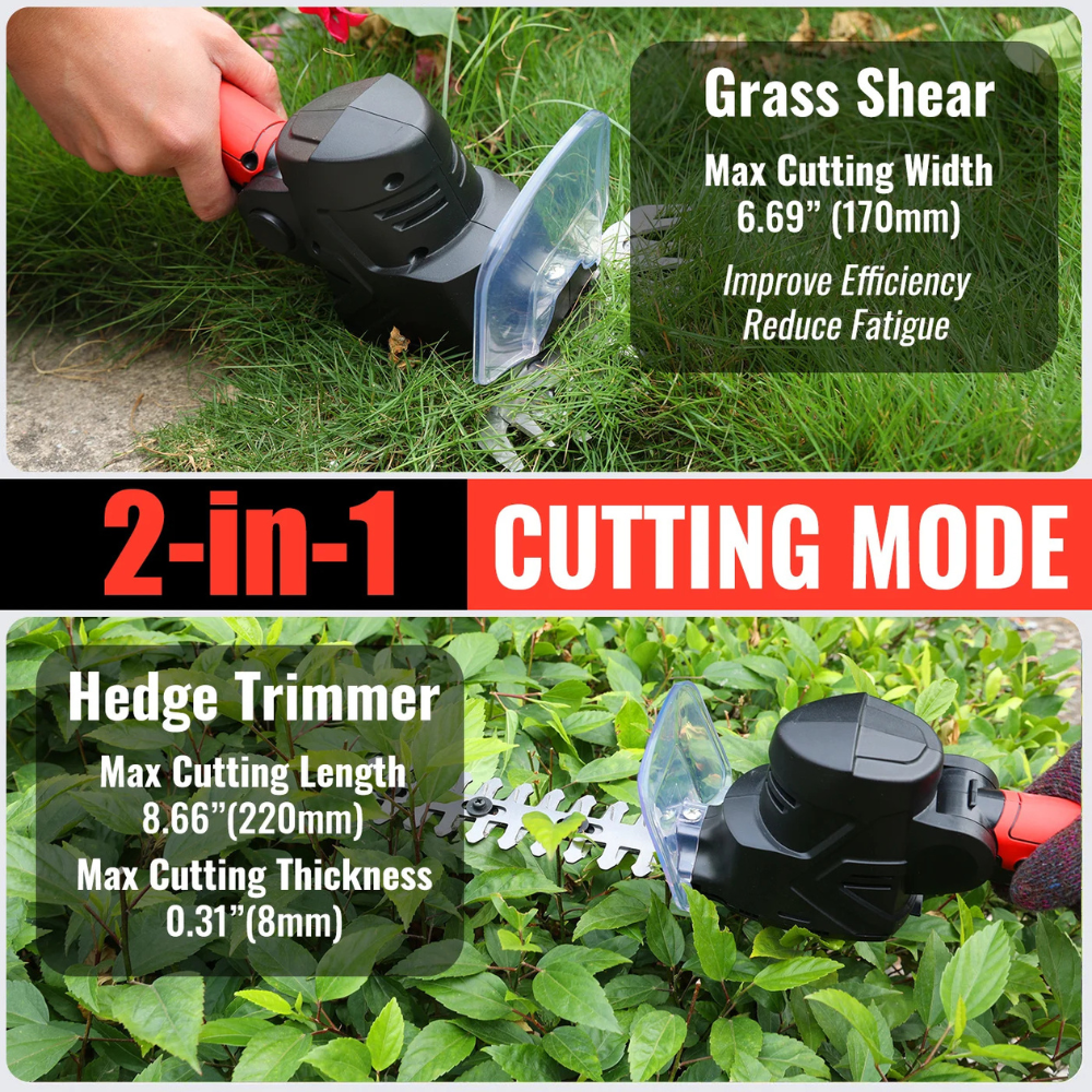 Cordless 2-in-1 Hedge Trimmer – 150cm, 12V