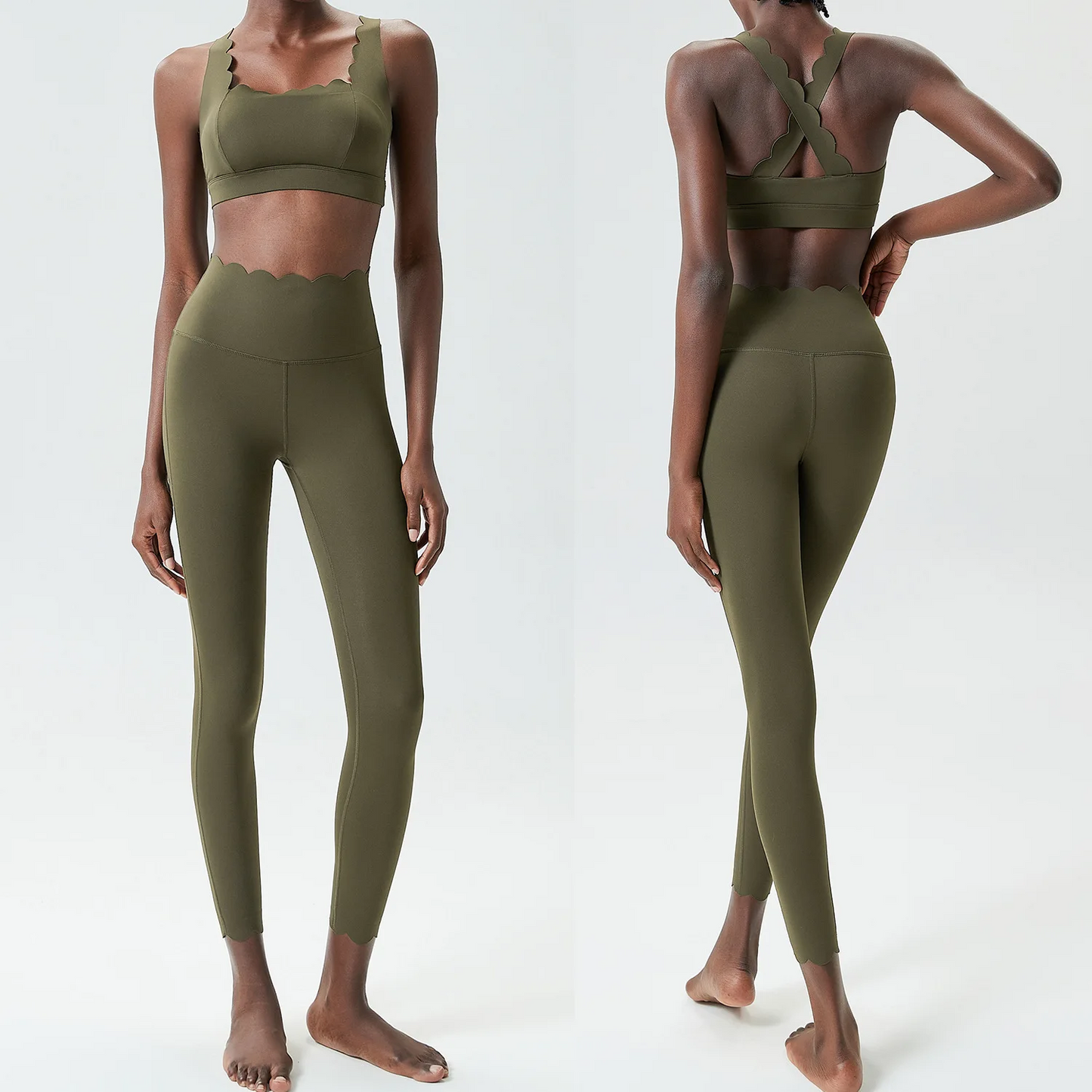 Solid Color Gym Yoga Set – Breathable Two-Piece Yoga Suit with Stretch Slim Fit Design for Ultimate Comfort and Flexibility