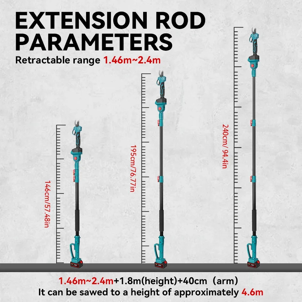 Telescopic Chainsaw 3-in-1 – 6", 3500W, Compatible with Makita 18V