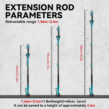 Telescopic Chainsaw 3-in-1 – 6", 3500W, Compatible with Makita 18V