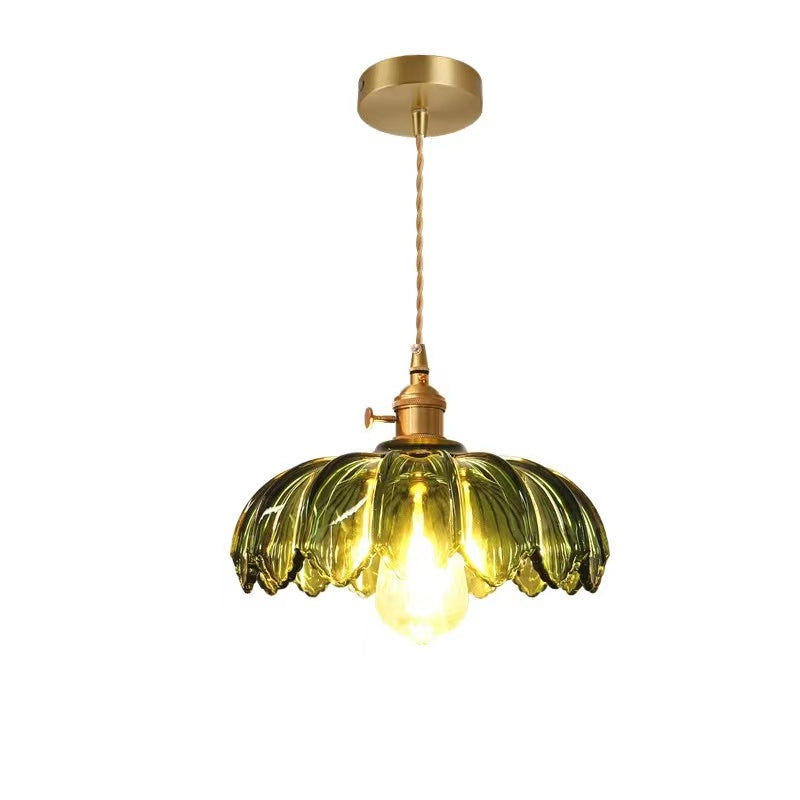 Vintage Glazed Flower Pendant Lamp