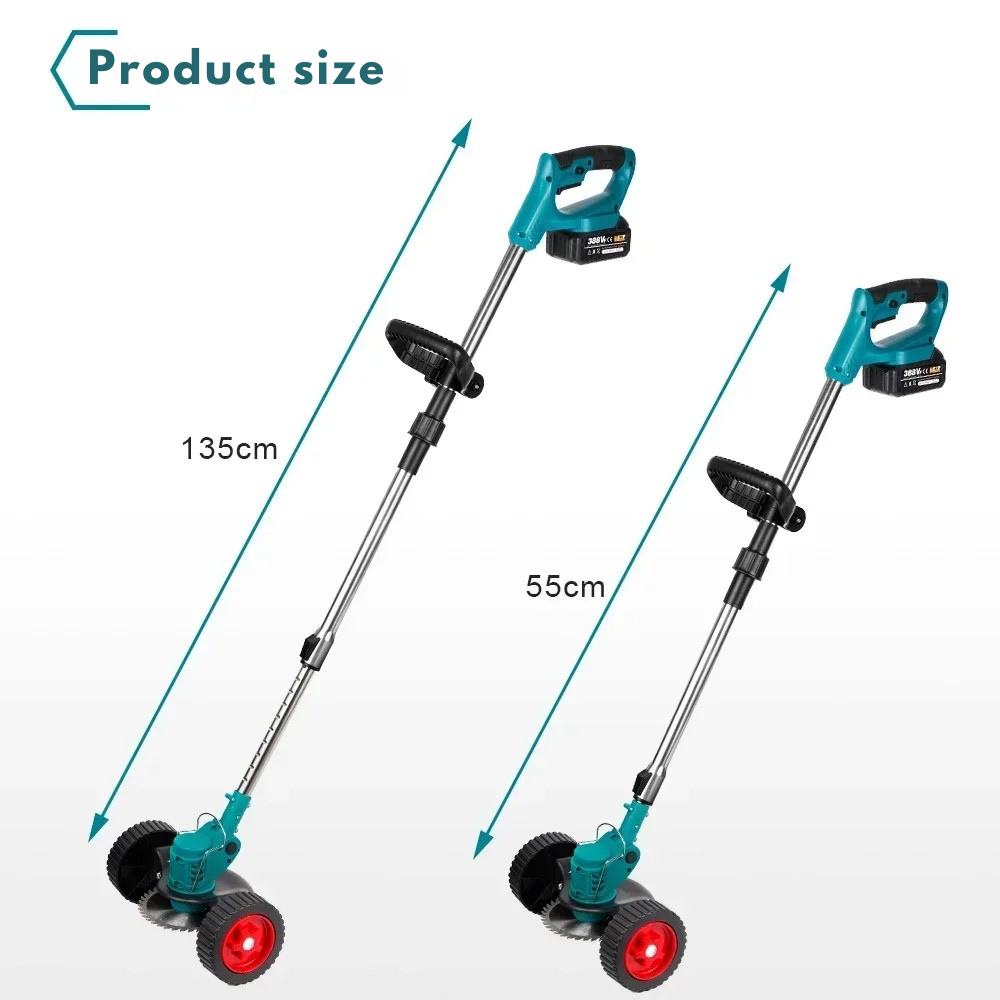 Cordless Brush Cutter 1500W – Foldable, Adjustable, 3 Interchangeable Blades, 18V Battery