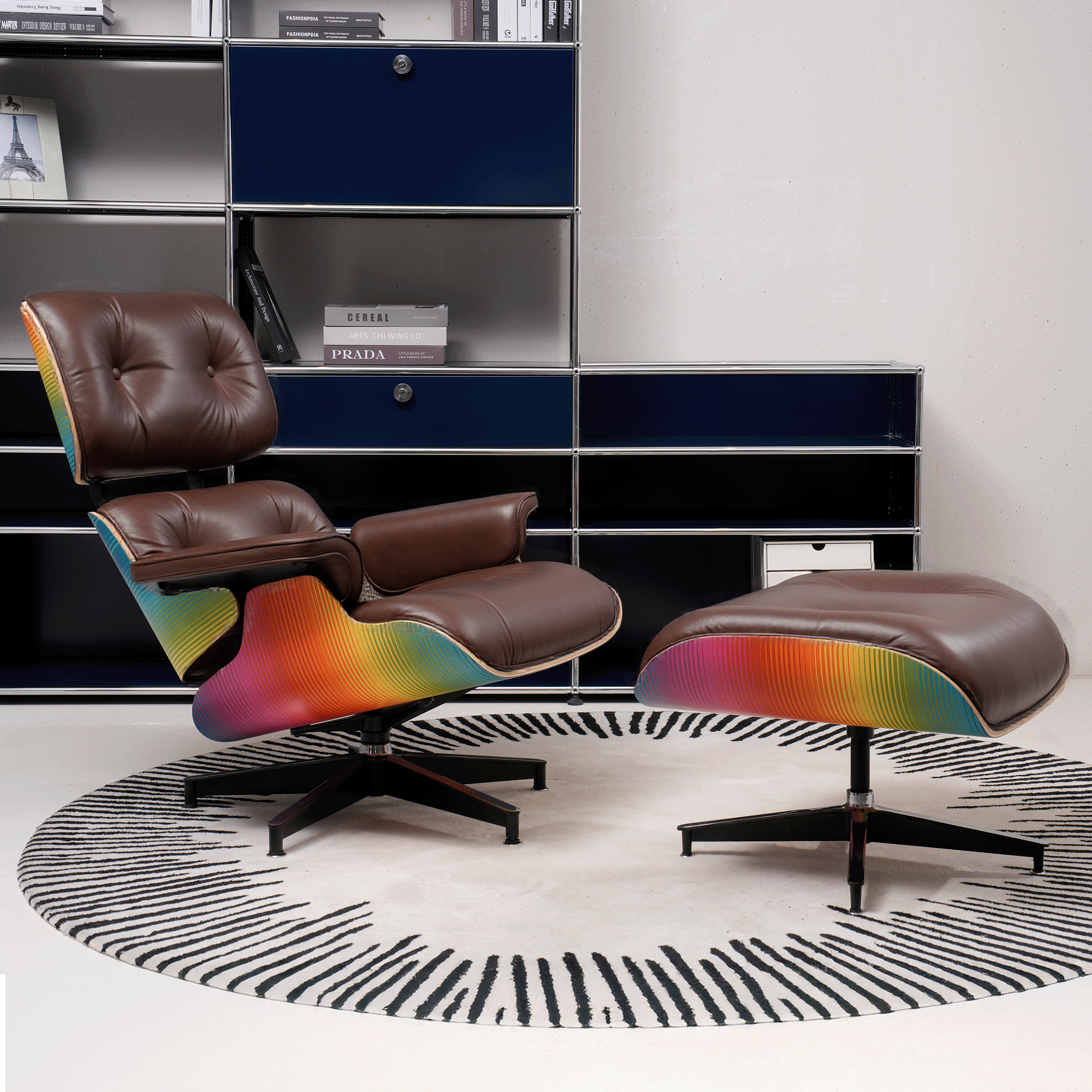 Retro Lounge Chair – Premium Edition (Vintage Distressed Tan Leather)