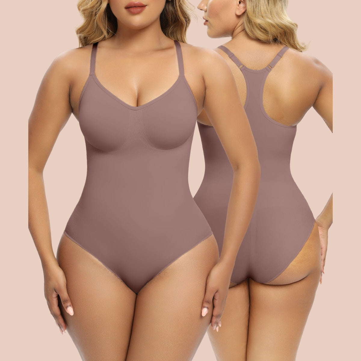 Body Suits for Women's Tummy Control Brief Racerback Bodysuit