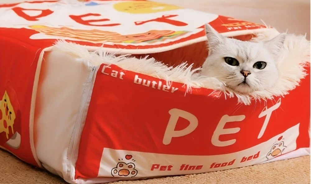 Cozy Nest Bed Box Style – Soft Zippered Plush House for Large Cats & Small Dogs