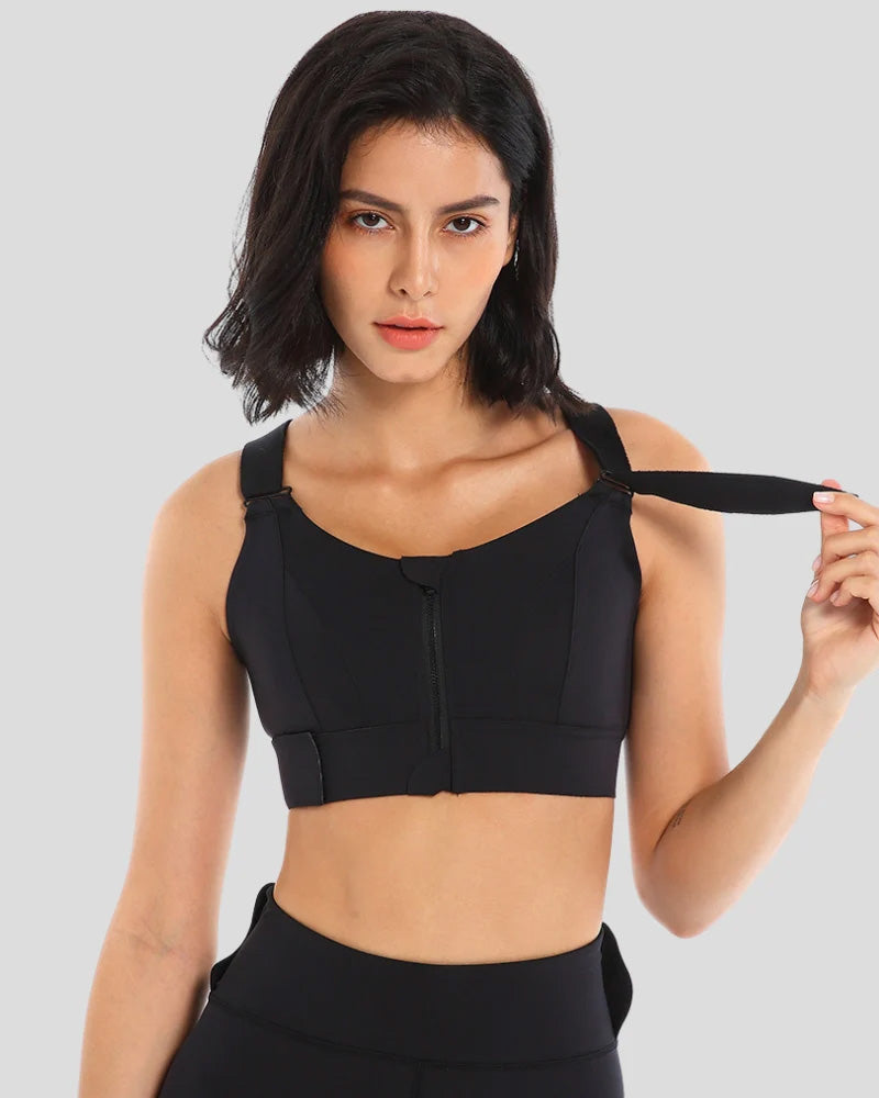high impact sports bra, plus size sports bra, zip front sports bra, adjustable straps sports bra, moisture wicking sports bra, shock absorber sports bra, breathable sports bra, plus size workout bra, front closure sports bra, wide band sports bra, sports bra, high support sports bra