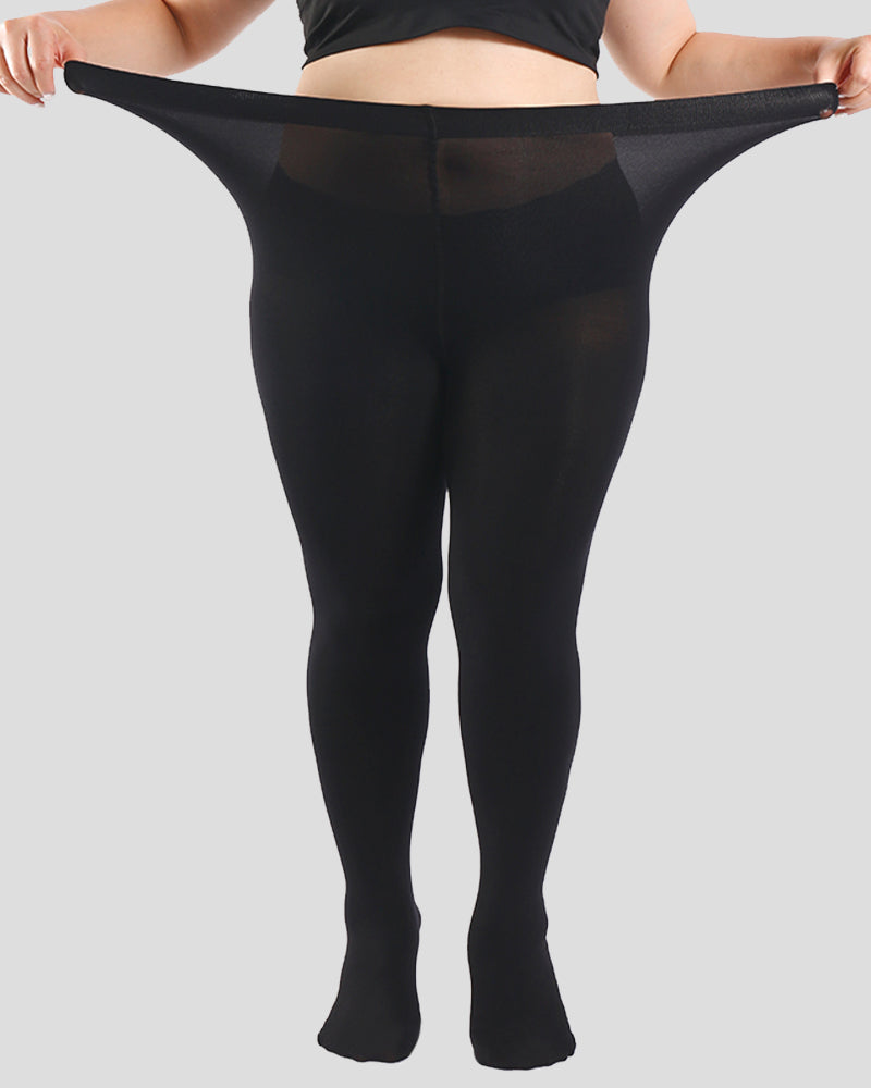 Plus Size High Waist Stretchy Black Tights