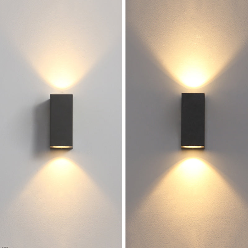LuxLumina® Outdoor LED Wall Light – Metal & Glass, Rectangular Design