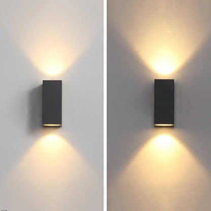 LuxLumina® Outdoor LED Wall Light – Metal & Glass, Rectangular Design