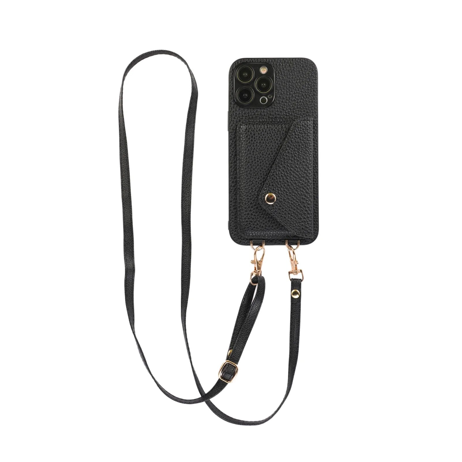 High-Quality Crossbody Wallet Leather iPhone Case with Card Holder and Wallet Function