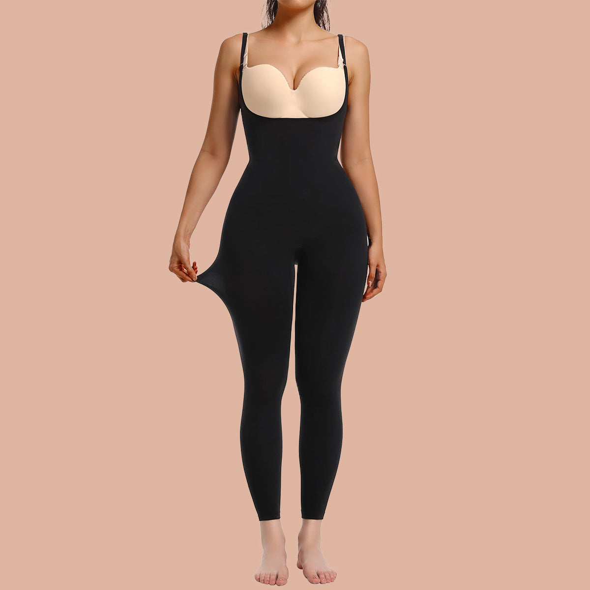 Seamless Bodysuit Open-Chest Design with Tummy Control Full Body Shaper