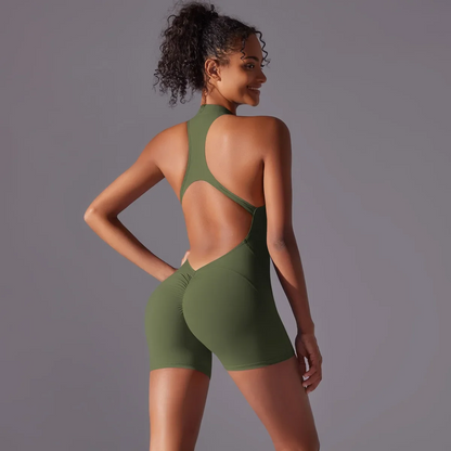 Sculpting One-Piece Fitness Wear with Hip-Lifting, Beauty Back Design, and a Barely-There Nude Feel Fit