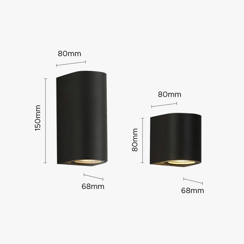 LuxLumina® Outdoor LED Wall Light – Metal & Glass, Rectangular Design