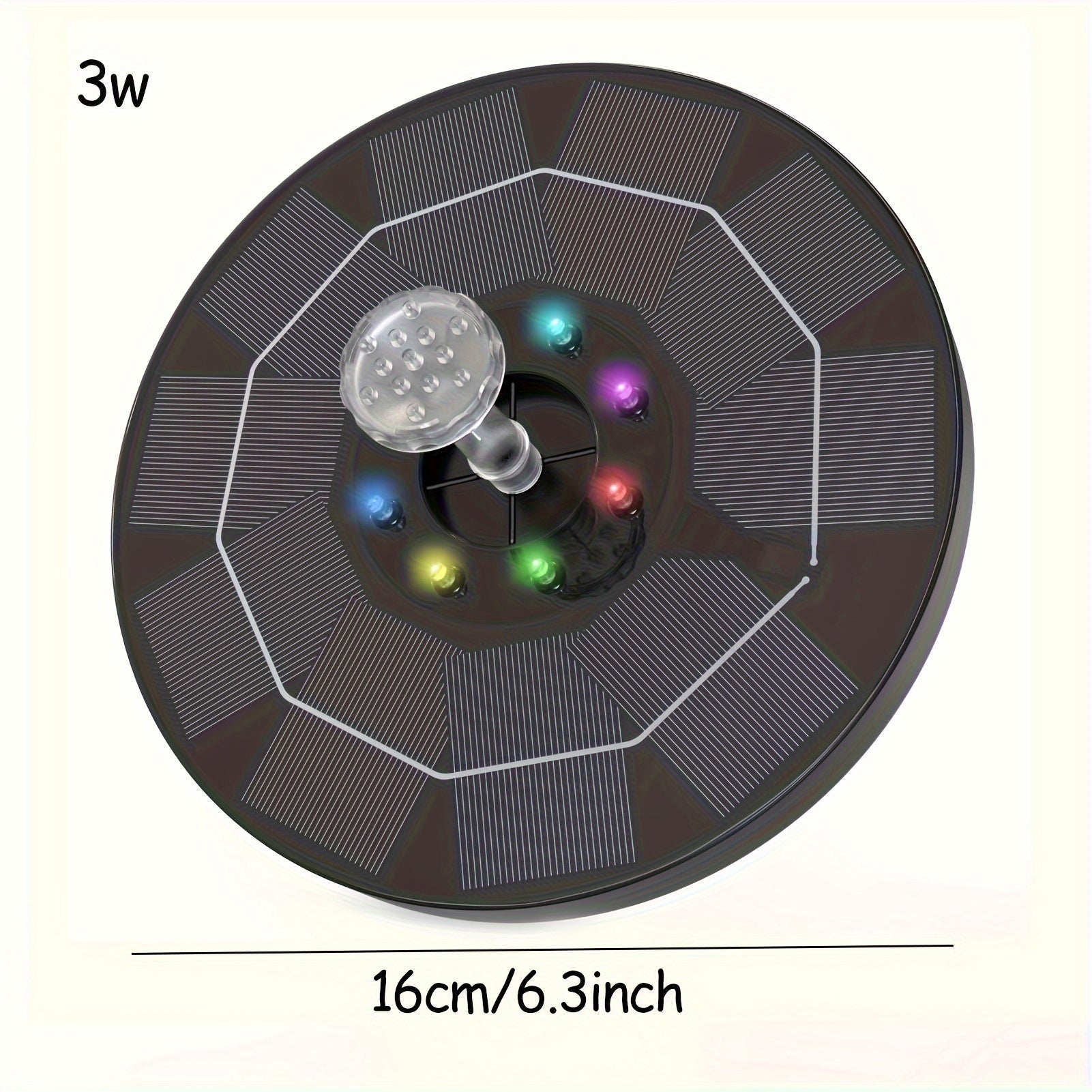 Solar Fountain Pump 3W – Built-in Battery for Garden and Pond