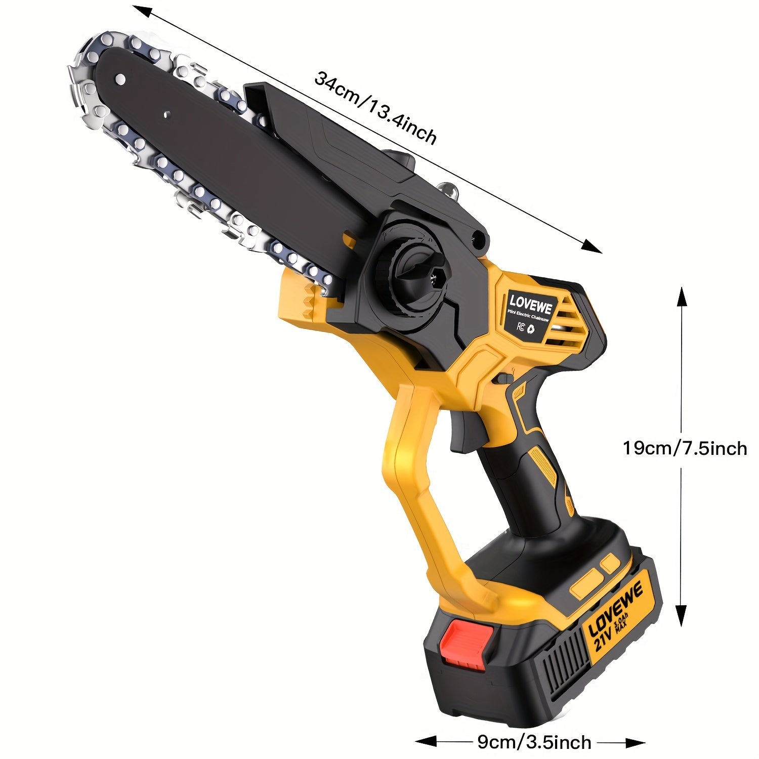 Cordless Mini Chainsaw 6" with 3.0Ah Battery