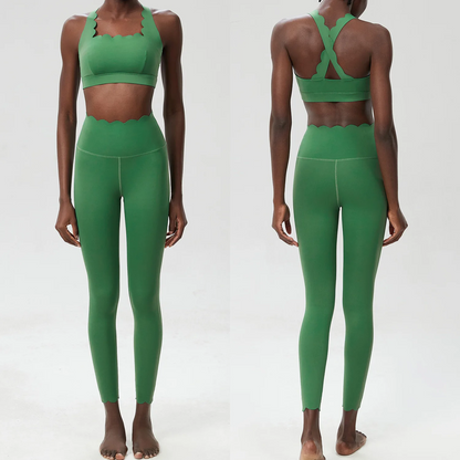 Solid Color Gym Yoga Set – Breathable Two-Piece Yoga Suit with Stretch Slim Fit Design for Ultimate Comfort and Flexibility
