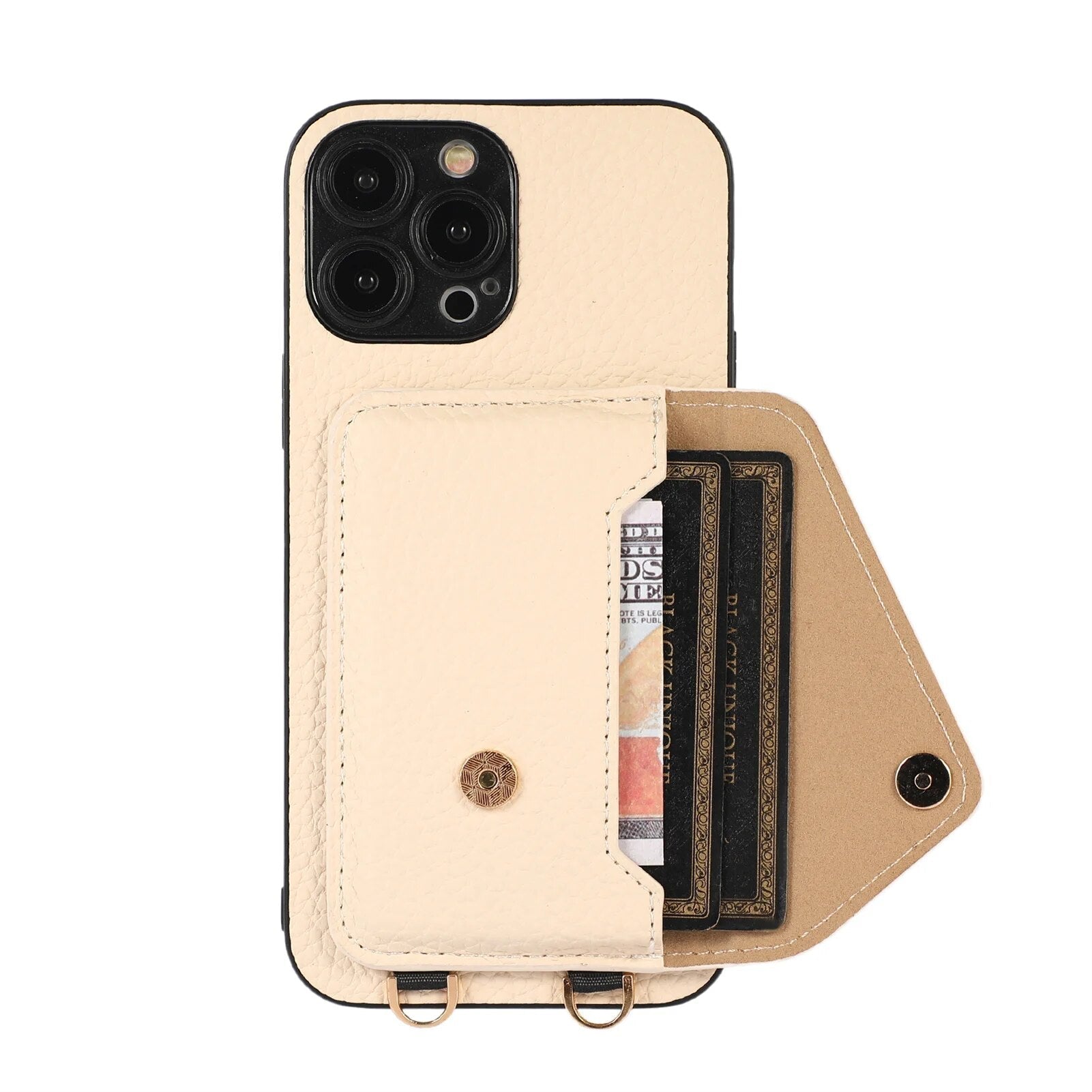 High-Quality Crossbody Wallet Leather iPhone Case with Card Holder and Wallet Function