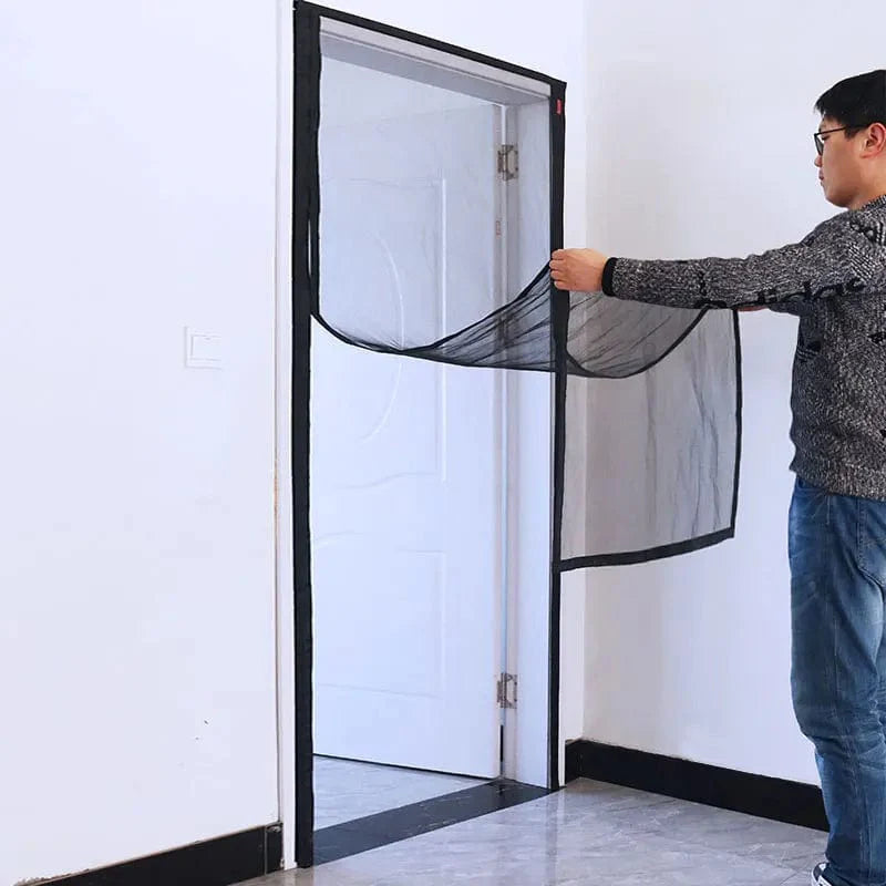 Adjustable Magnetic Door Screen – Side Opening, Insect-Blocking Mesh