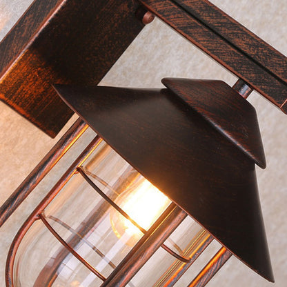 LumioLine® Vintage Outdoor Wall Light – Metal & Glass, Retro Black Design
