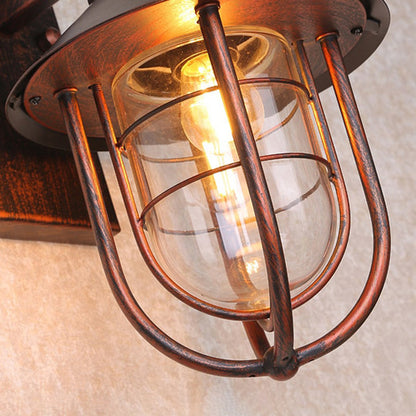 LumioLine® Vintage Outdoor Wall Light – Metal & Glass, Retro Black Design