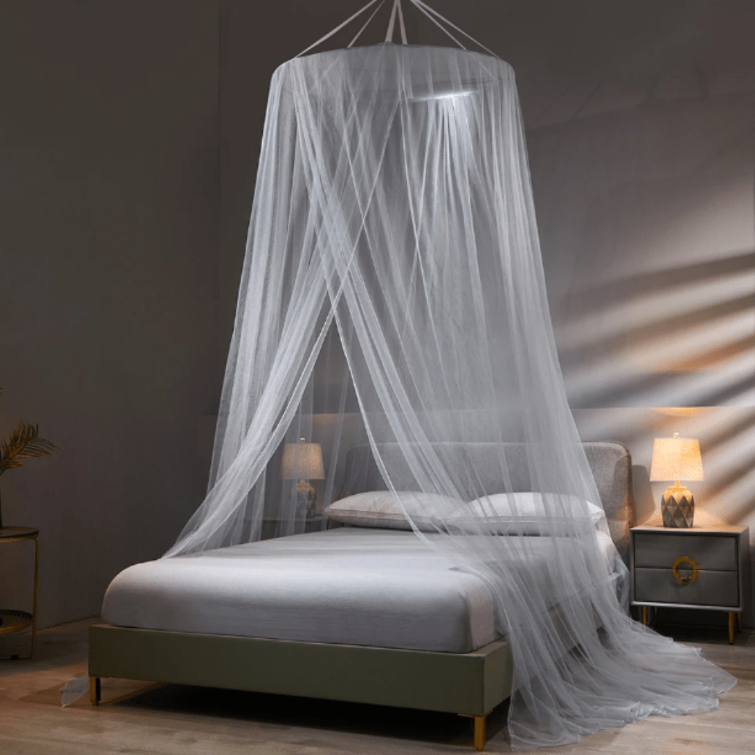 This double bed mosquito net offers complete mosquito protection net coverage while adding elegance to your room. The dome mosquito net design ensures airflow and easy setup. Stay safe with this stylish mosquito net that delivers reliable mosquito protection net night after night.