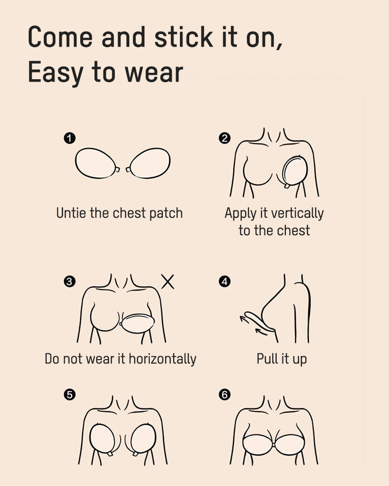 Front Closure Adhesive Invisible Push-Up Bra