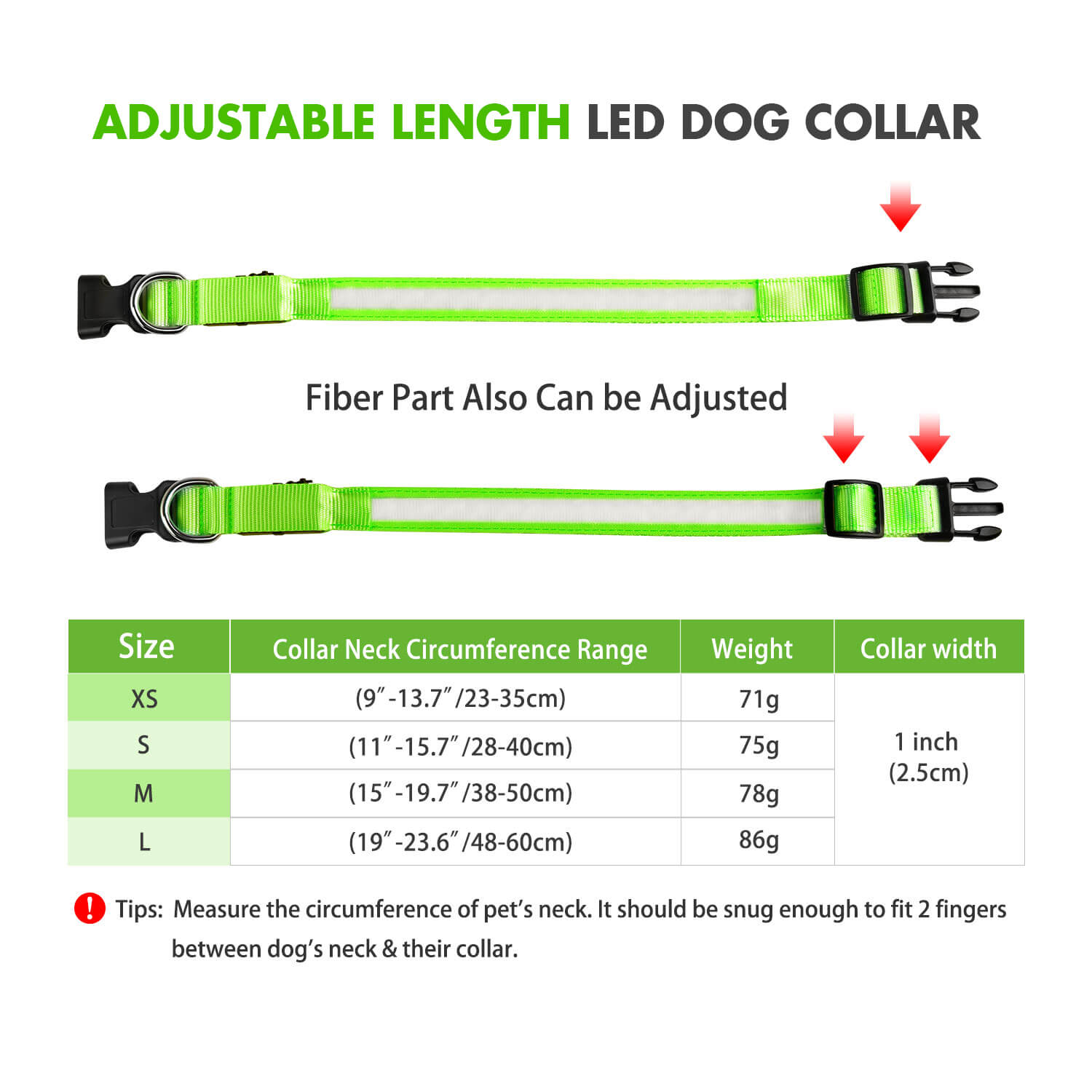 Rechargeable Waterproof Light-Up Dog Collar