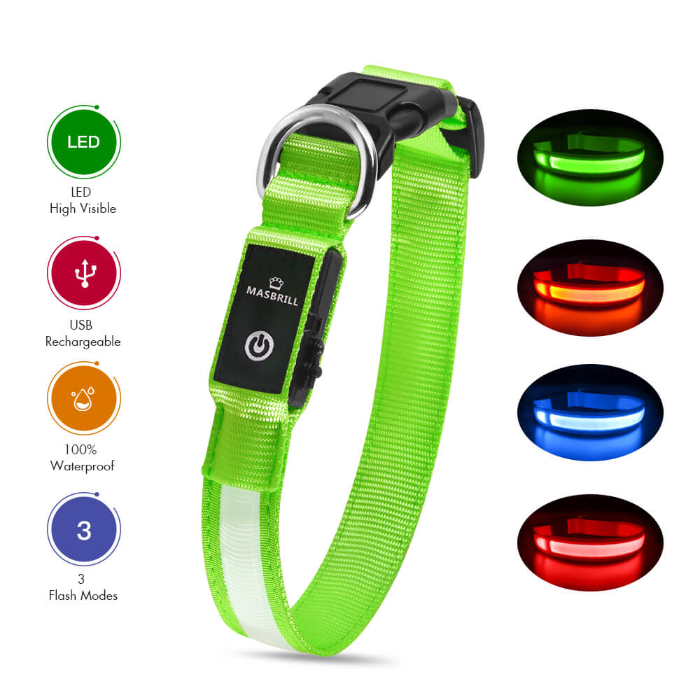 Rechargeable Waterproof Light-Up Dog Collar
