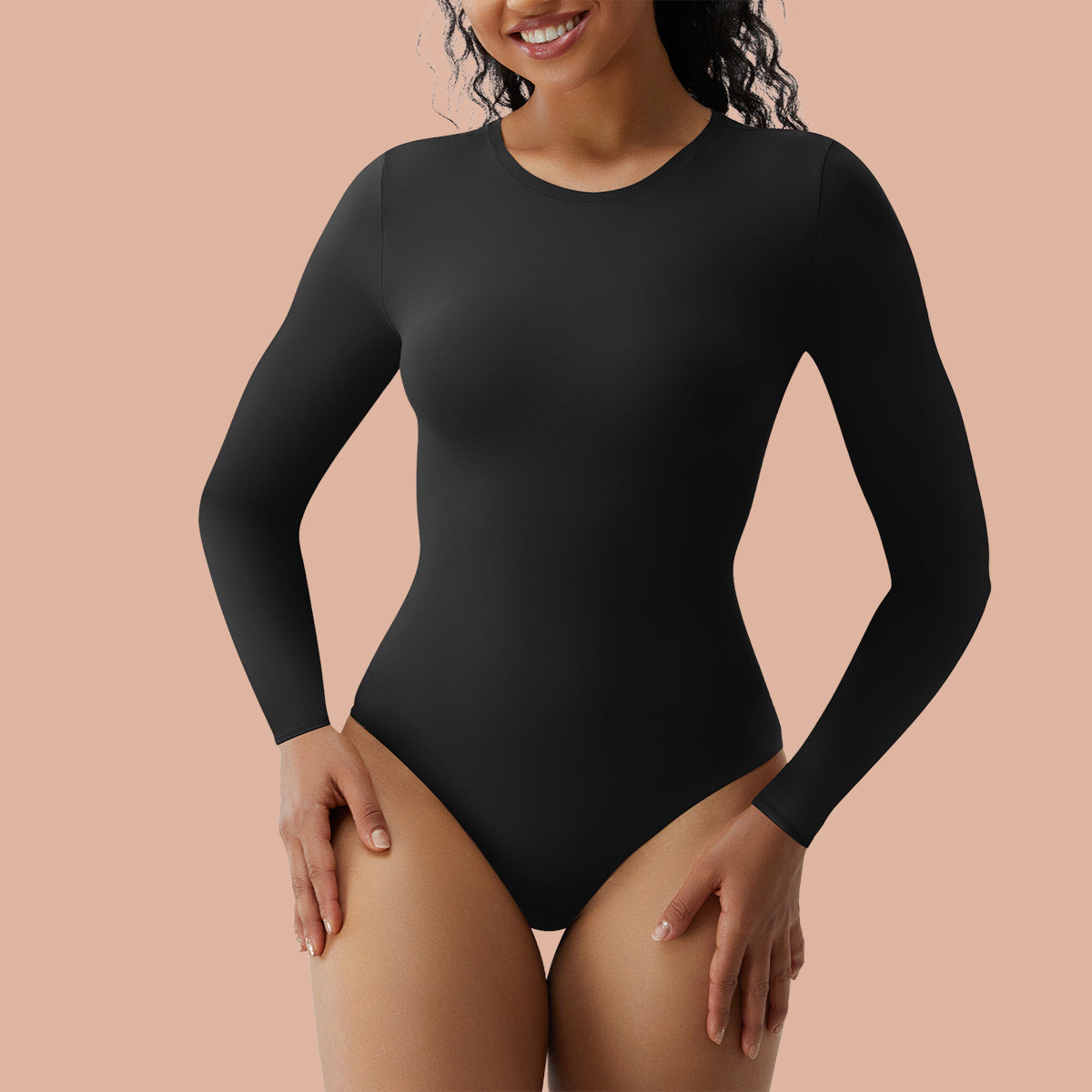 long sleeve bodysuit, women's bodysuit, layering bodysuit, crew neck bodysuit, everyday bodysuit, form fitting bodysuit, stylish bodysuit, t shirt bodysuits, long sleeve body suit, black long sleeve body suit, long sleeve bodysuit womens, comfortable bodysuit, versatile bodysuit, casual bodysuit, essential bodysuit, stretch bodysuit