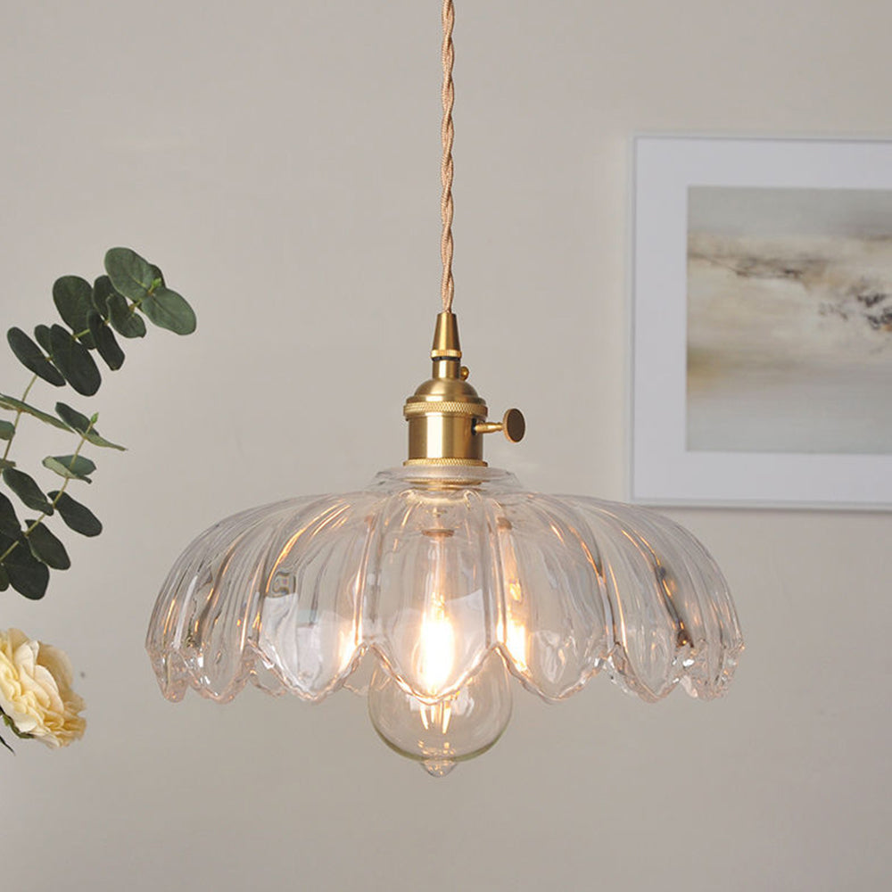 Vintage Glazed Flower Pendant Lamp