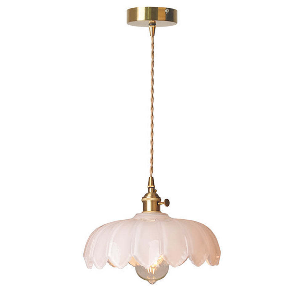 Vintage Glazed Flower Pendant Lamp