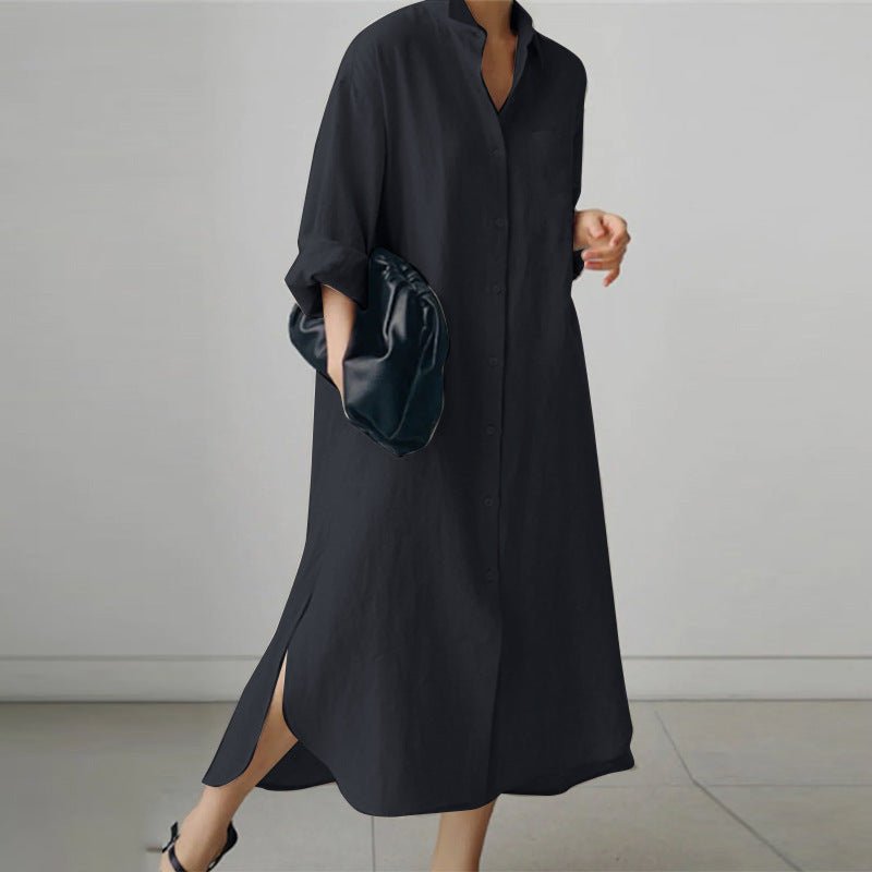 Oversized Linen Shirt Dress