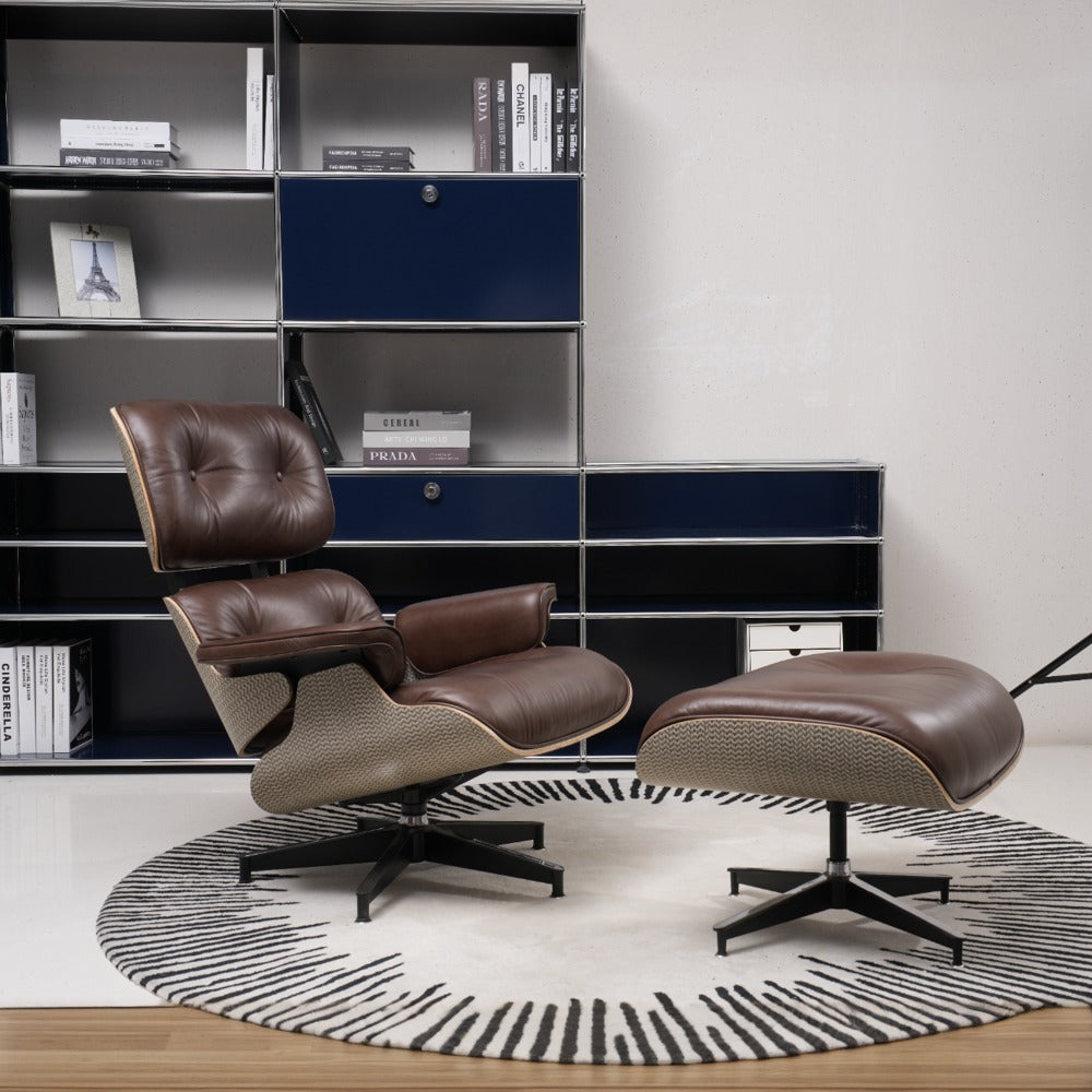 Retro ChevronWeave Lounge Chair – Eames-Inspired Custom A+ Premium Design