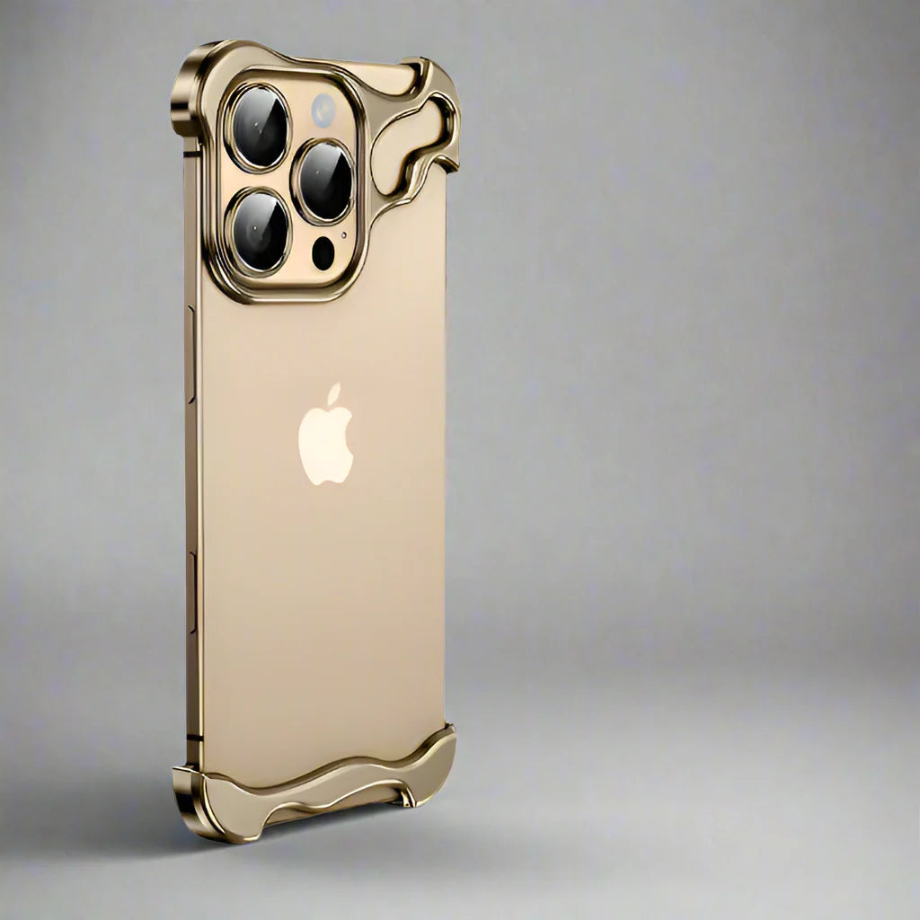 Premium Ultra-Thin Magnetic Frameless Matte Metal Aluminium Alloy Bumper, Shockproof Metal Cover iPhone Case with MagSafe and 360-Degree Protection Camera Lens Cover for Apple iPhone Pro Max, Pro, Plus, E & Mini Shockproof Phone Case