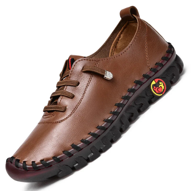 Women's Flat Leather Lace-Up Loafers