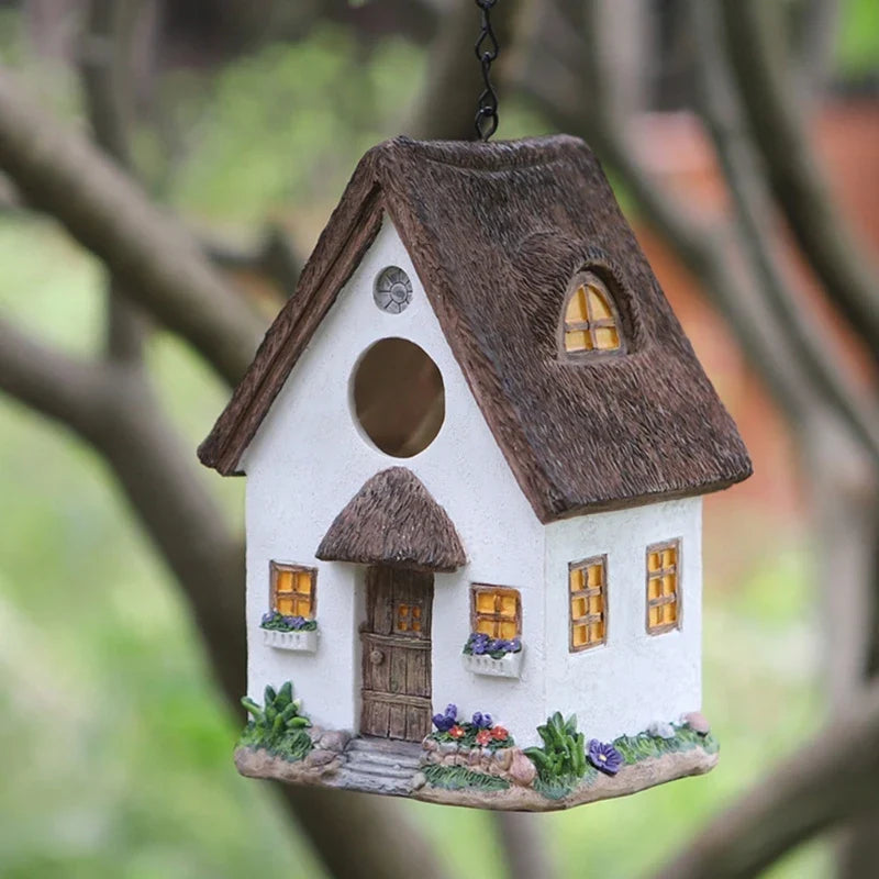 Hanging Resin Birdhouse – Weather-Resistant for Wild Birds