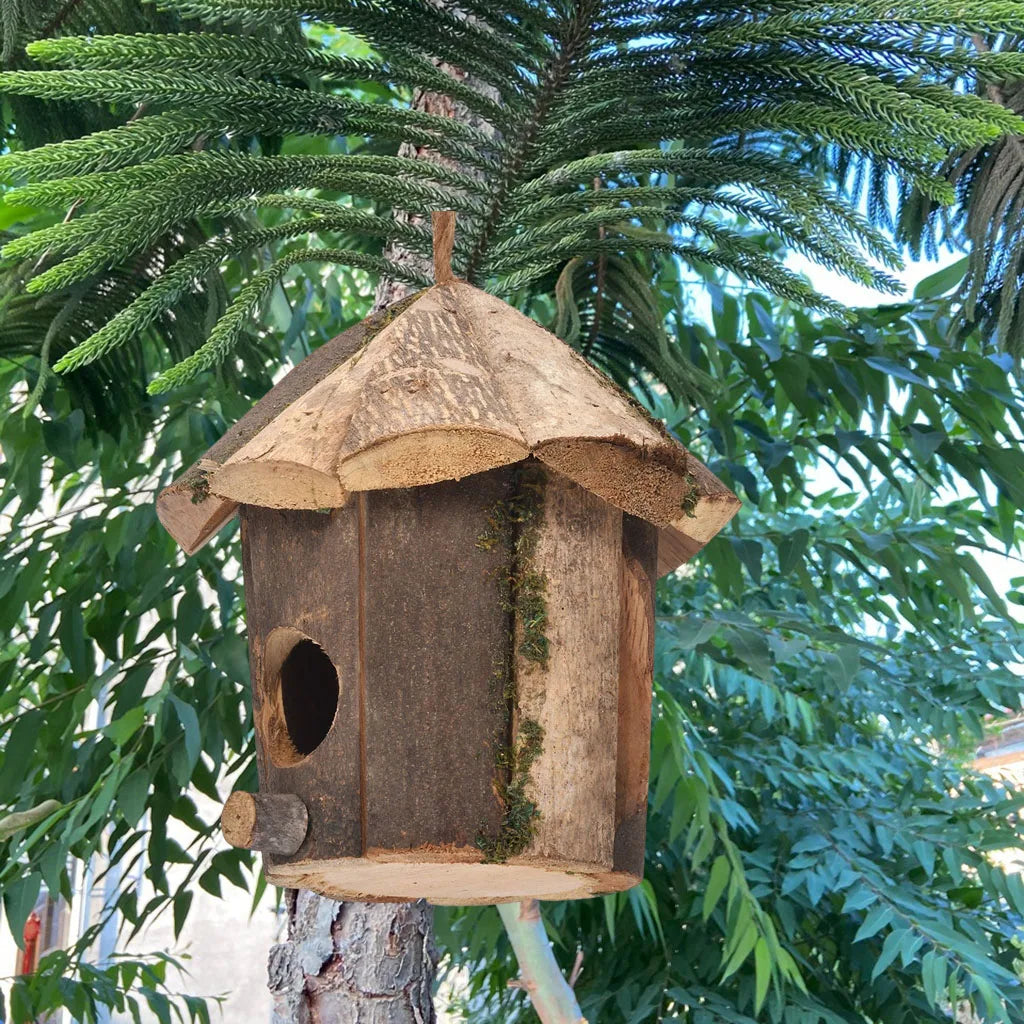 Wooden Hummingbird Birdhouse – Decorative Hanging House