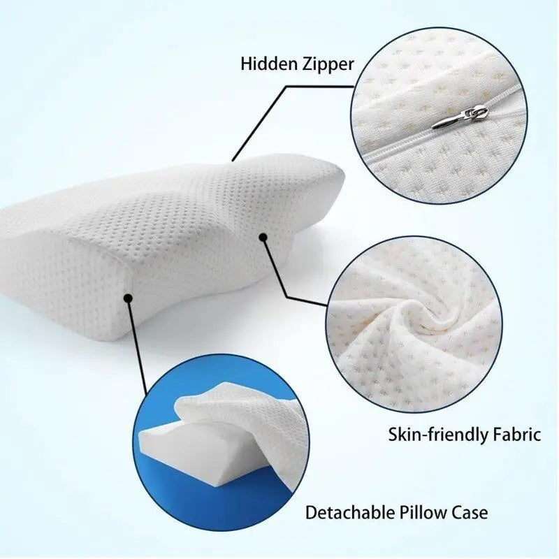 Cervical Memory Foam Neck Pillow for Neck Pain Relief – Orthopedic Support with Cooling Design and Slow Rebound Comfort
