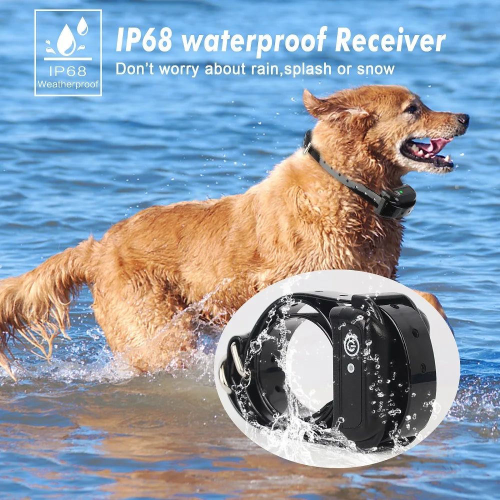 Rechargeable Wireless Electric Dog Fence with 200m Range, Waterproof Beep and Shock Training Modes, Transmitter and Collar Combo