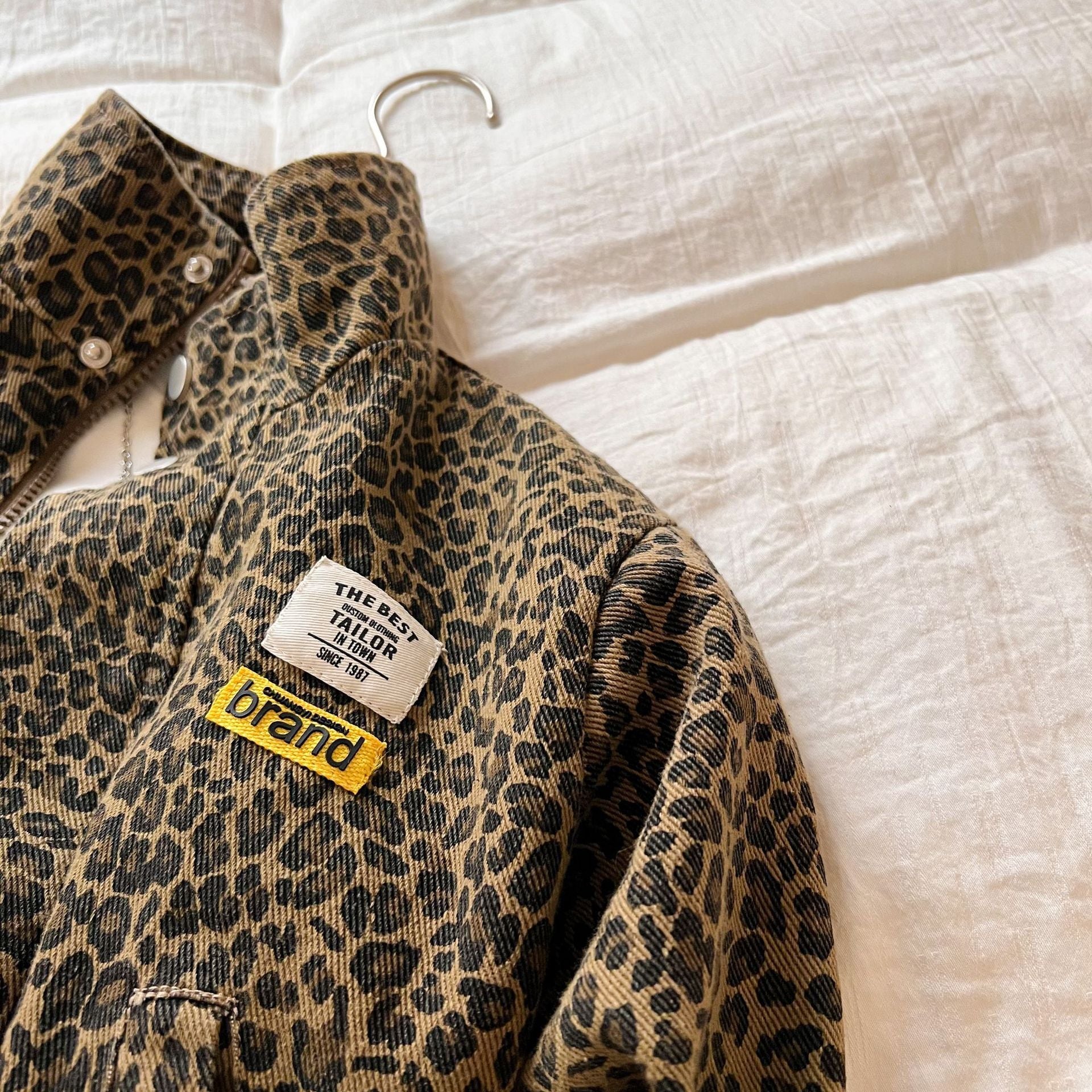 Leopard Print Coat - Girls, Brown, Cotton, Size 1-8 Years