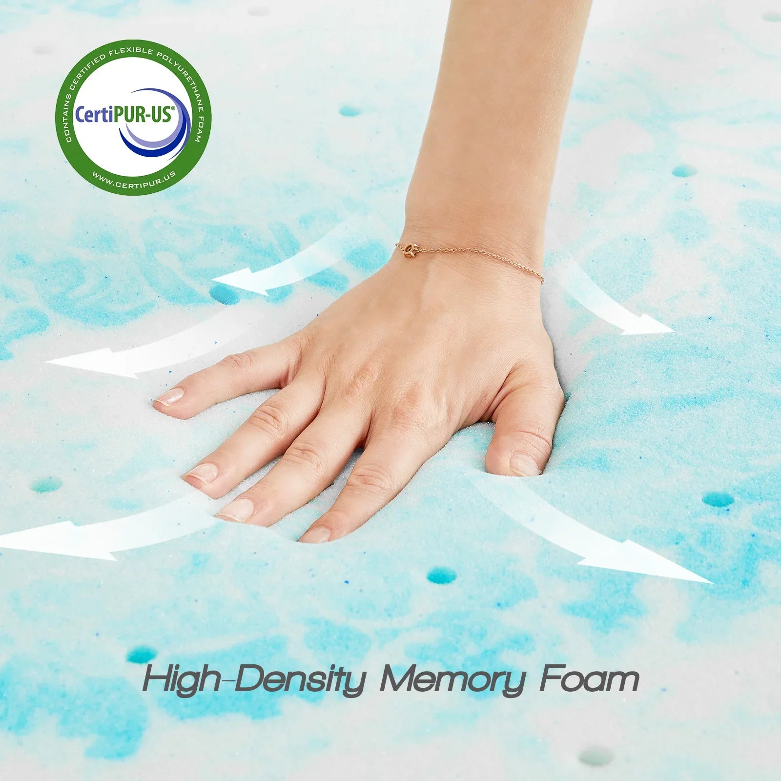 Cooling Gel Memory Foam Mattress Topper for Full Bed – 2-3 Inch Soft Support, Best for Back Pain Relief