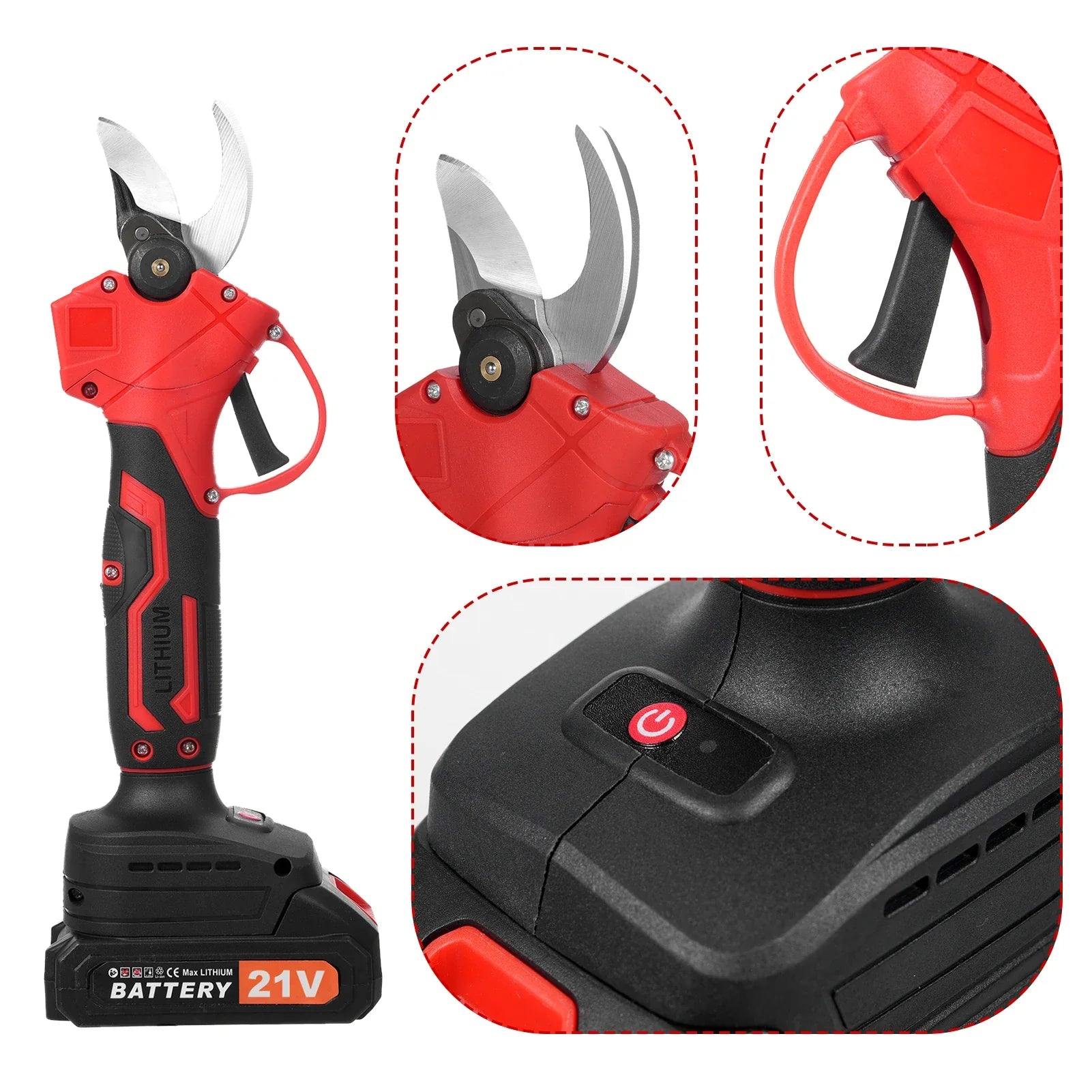 Cordless Electric Pruner 1500W – 30mm Cutting Capacity